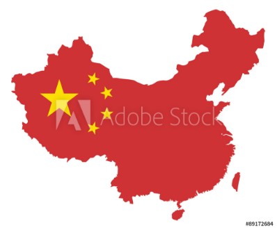 Afbeeldingen van Peoples Republic of China Flag in Map Vector Illustration